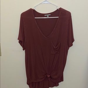 Charlotte Russe pink/red Tied Tee